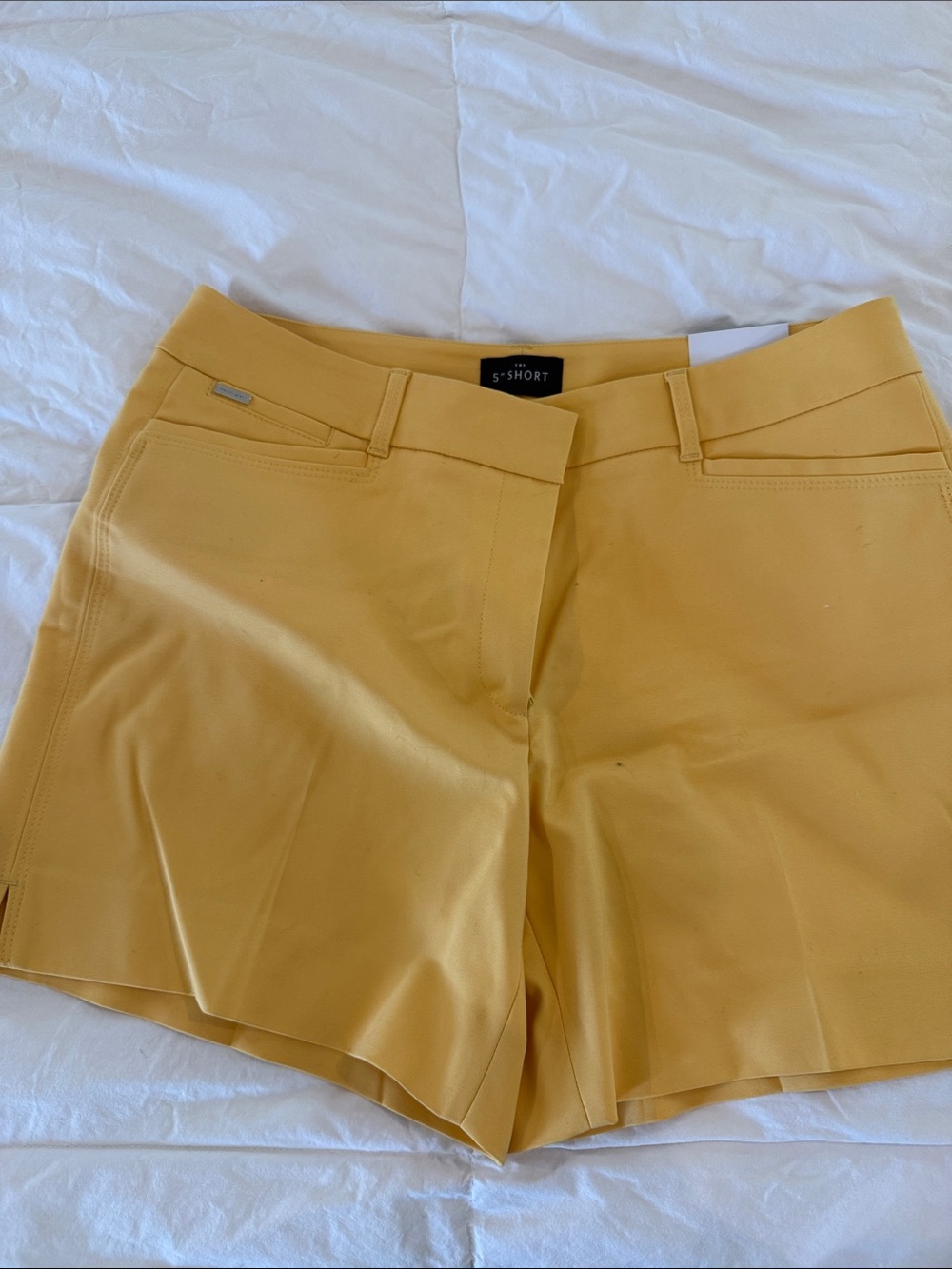White House Black Market Yellow High-Rise Tailored Shorts